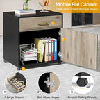 70.8 Inch L-Shaped Desk with Mobile File Cabinet