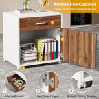70.8 Inch L-Shaped Desk with Mobile File Cabinet
