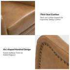 Genuine Leather Swivel Rocker Recliner with Nailhead Trims, Set of 2