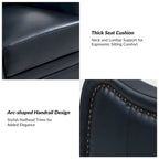 Genuine Leather Swivel Rocker Recliner with Nailhead Trims, Set of 2