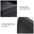 Genuine Leather Swivel Rocker Recliner with Nailhead Trims, Set of 2