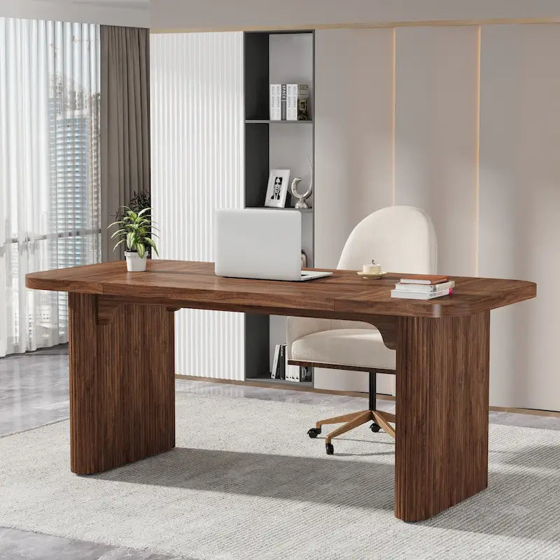 63-Inch Computer Desk with Lower Shelf