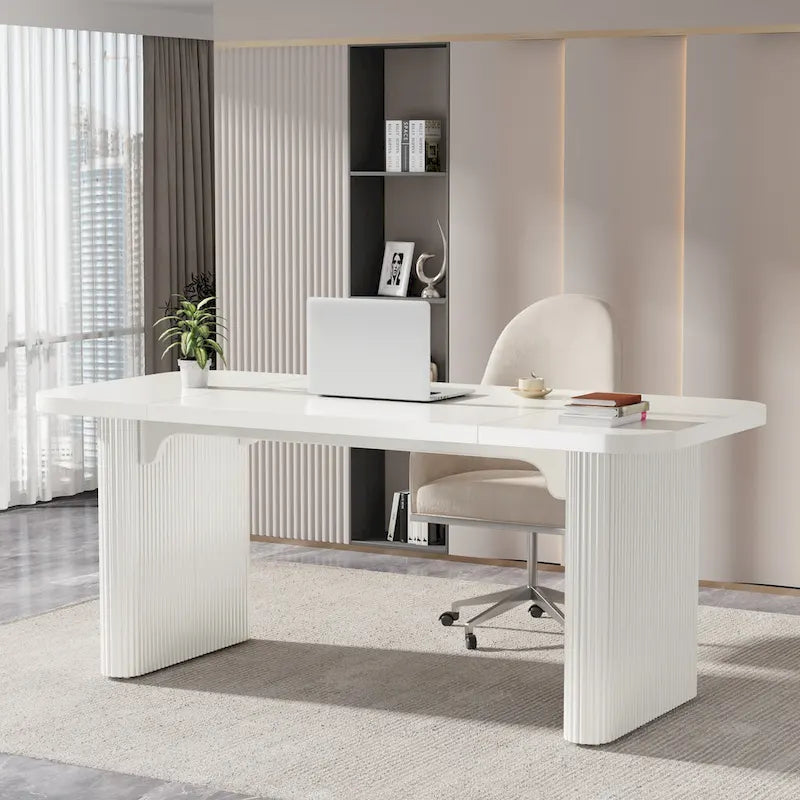 63-Inch Computer Desk with Lower Shelf