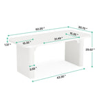 63-Inch Computer Desk with Lower Shelf