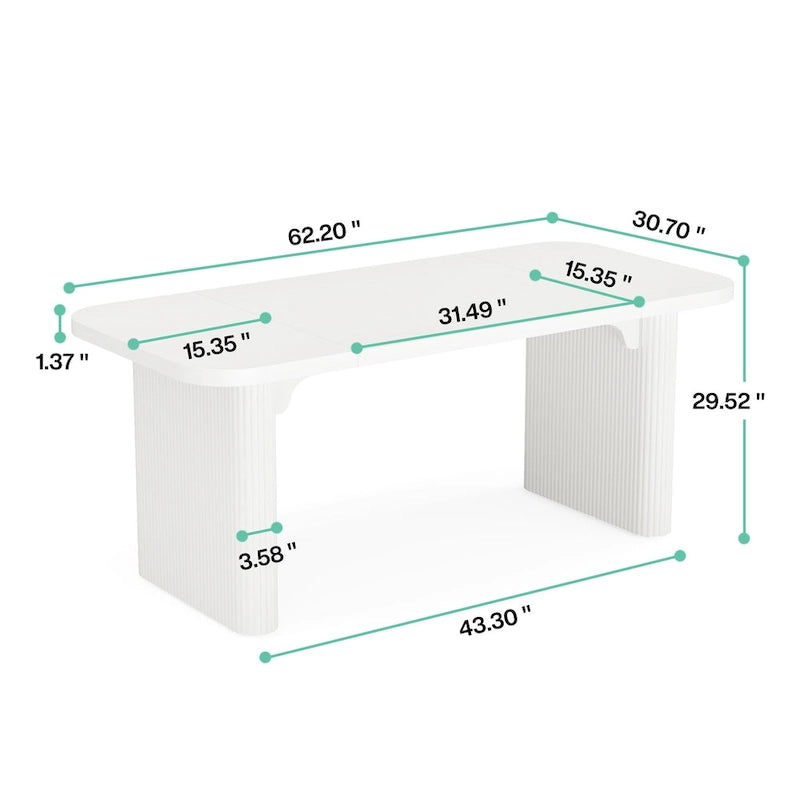 63-Inch Computer Desk with Lower Shelf