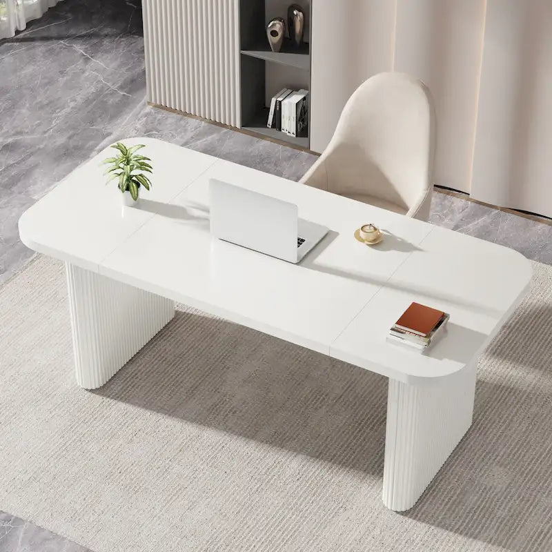 63-Inch Computer Desk with Lower Shelf