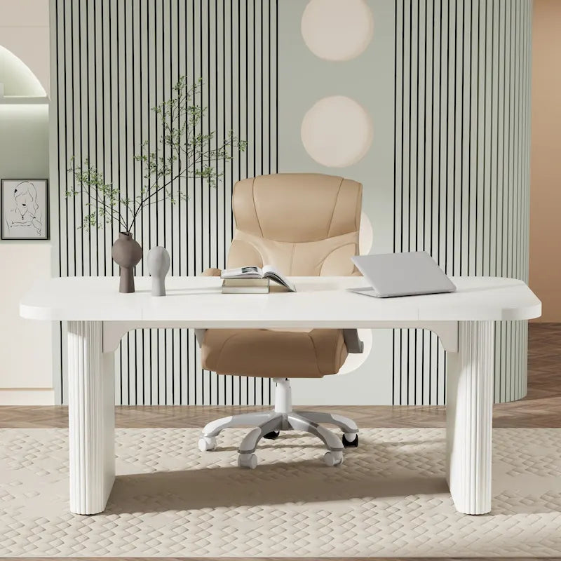 63-Inch Computer Desk with Lower Shelf