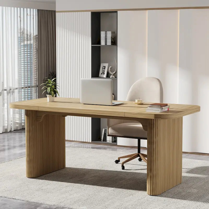 63-Inch Computer Desk with Lower Shelf