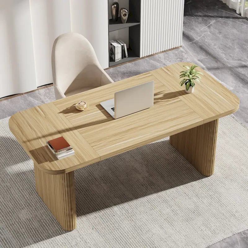 63-Inch Computer Desk with Lower Shelf