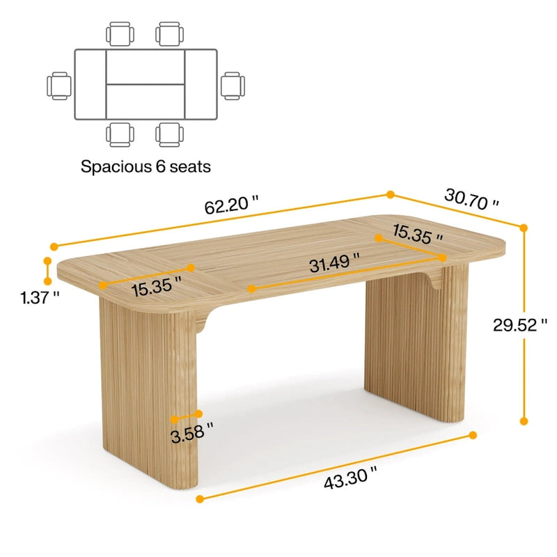 63-Inch Computer Desk with Lower Shelf