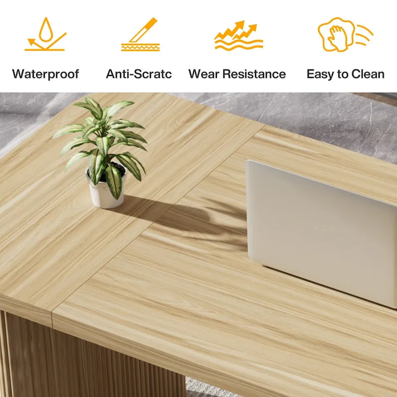 63-Inch Computer Desk with Lower Shelf