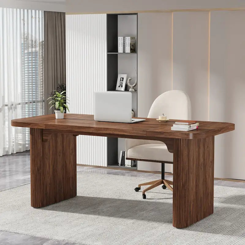 63-Inch Computer Desk with Lower Shelf