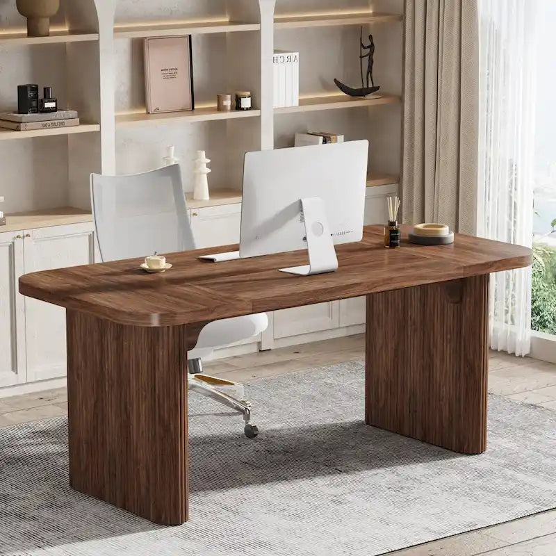 63-Inch Computer Desk with Lower Shelf