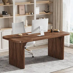 63-Inch Computer Desk with Lower Shelf