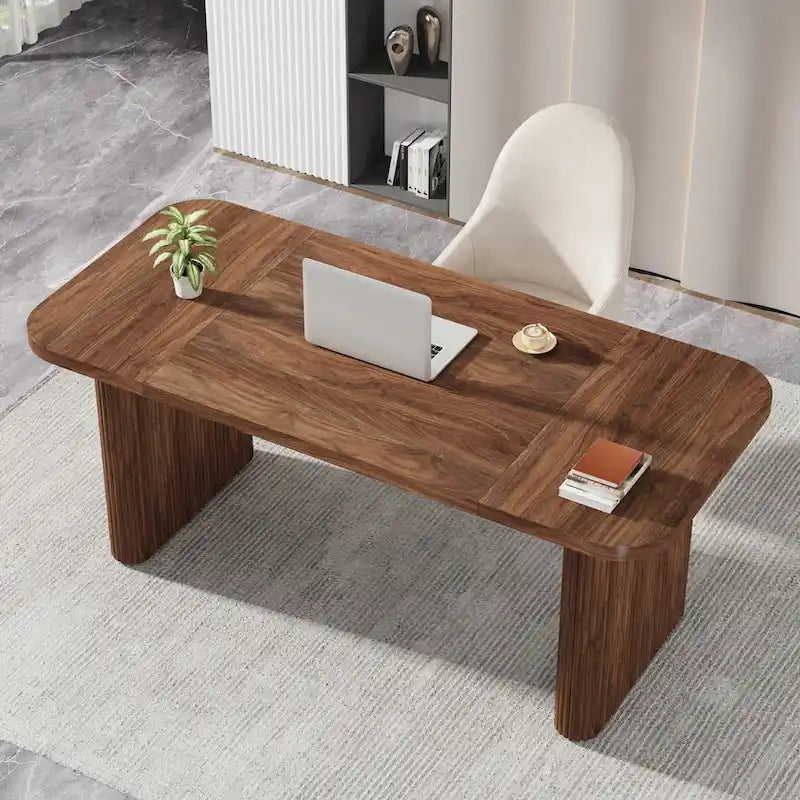 63-Inch Computer Desk with Lower Shelf