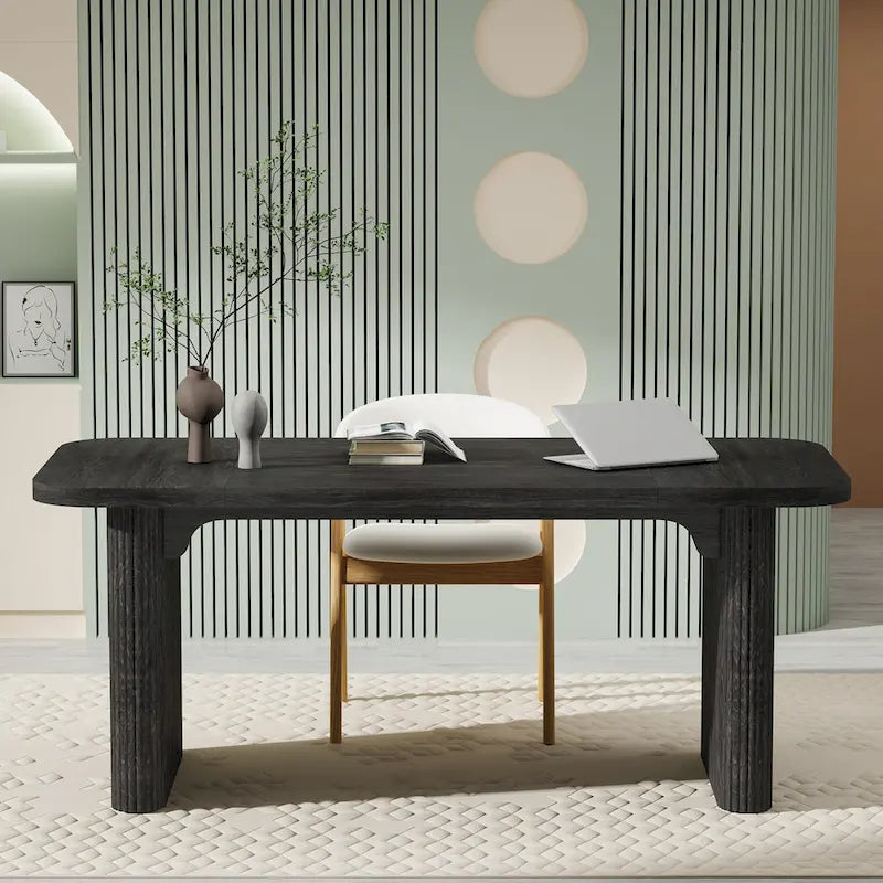 63-Inch Computer Desk with Lower Shelf