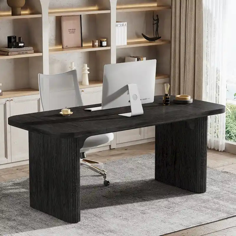 63-Inch Computer Desk with Lower Shelf