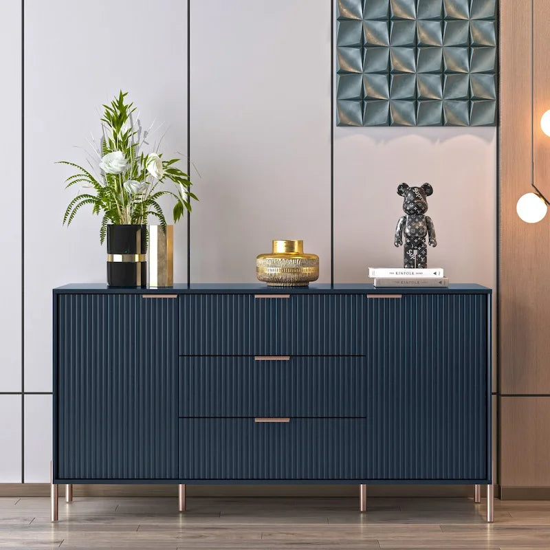 58-Inch Storage Cabinet Dresser with Adjustable Shelf