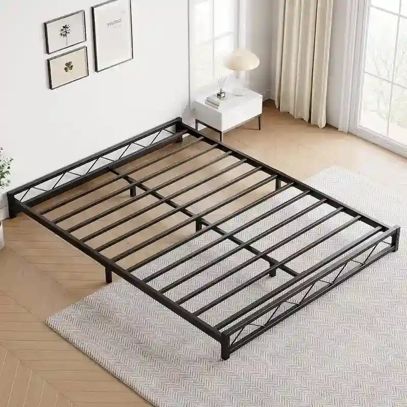 Metal Bed Frame with Steel Slats, Full Size