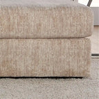 Living Room Ottoman with Casters, Parchment
