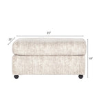 Living Room Ottoman with Casters, Parchment