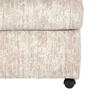 Living Room Ottoman with Casters, Parchment