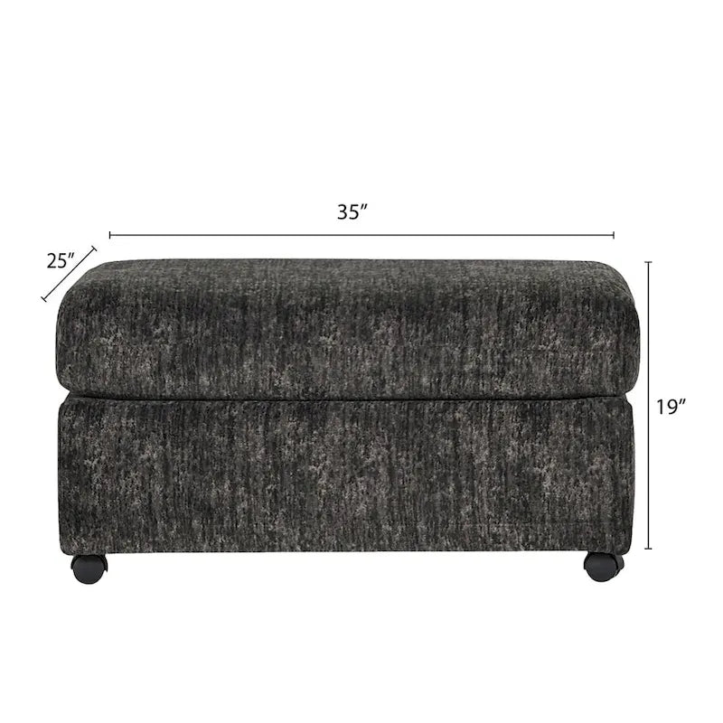 Living Room Ottoman with Casters, Parchment