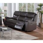 3-Seat Manual Recliner Sofa with Cupholder