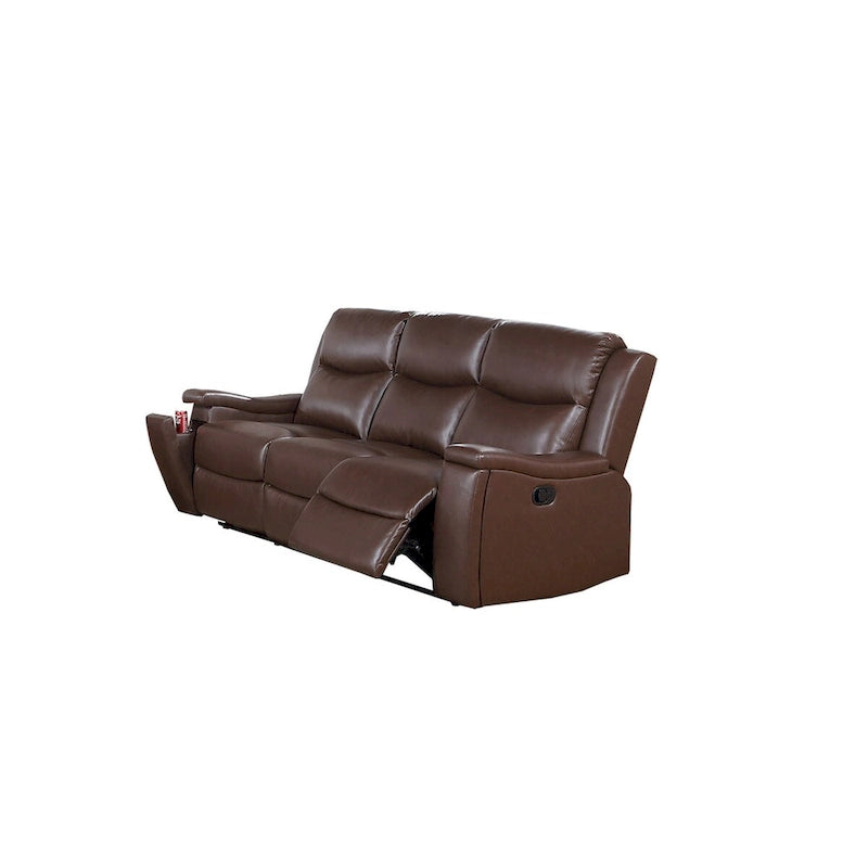 3-Seat Manual Recliner Sofa with Cupholder
