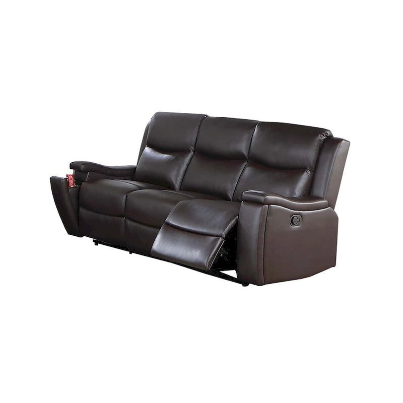 3-Seat Manual Recliner Sofa with Cupholder
