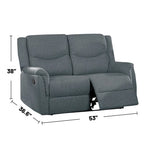 Manuell verstellbares Zweisitzer-Sofa mit Stoffpolsterung