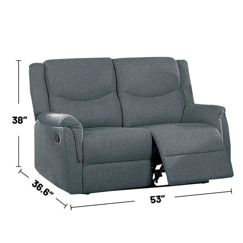 Manual Reclining Loveseat with Fabric Upholstery