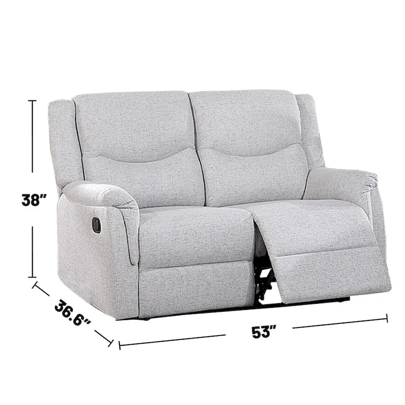 Manuell verstellbares Zweisitzer-Sofa mit Stoffpolsterung