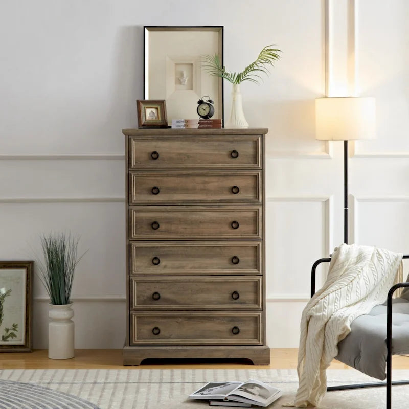 6-Drawer Dresser with Tall Chest of Drawers