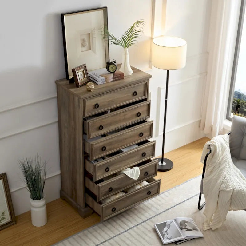 6-Drawer Dresser with Tall Chest of Drawers