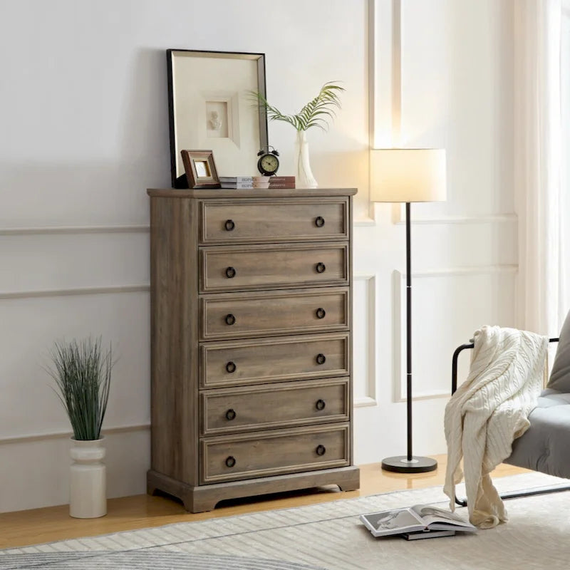 6-Drawer Dresser with Tall Chest of Drawers