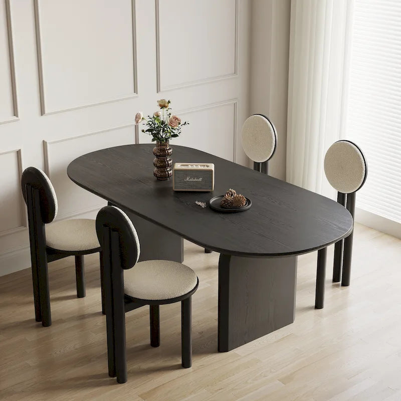 71-Inch Oval Solid Wood Dining Table for 6 – 70.8" x 35.4"