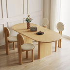 71-Inch Oval Solid Wood Dining Table for 6 – 70.8" x 35.4"