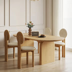 71-Inch Oval Solid Wood Dining Table for 6 – 70.8" x 35.4"