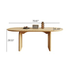 71-Inch Oval Solid Wood Dining Table for 6 – 70.8" x 35.4"