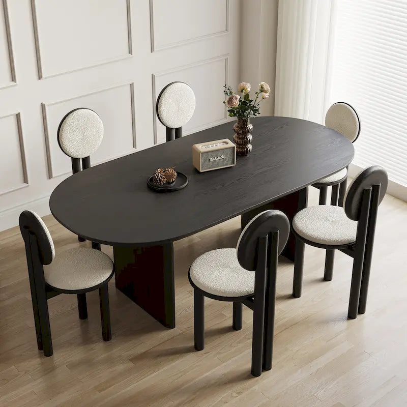 71-Inch Oval Solid Wood Dining Table for 6 – 70.8" x 35.4"