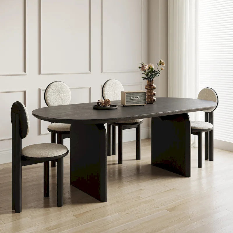 71-Inch Oval Solid Wood Dining Table for 6 – 70.8" x 35.4"