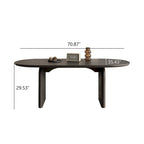 71-Inch Oval Solid Wood Dining Table for 6 – 70.8" x 35.4"