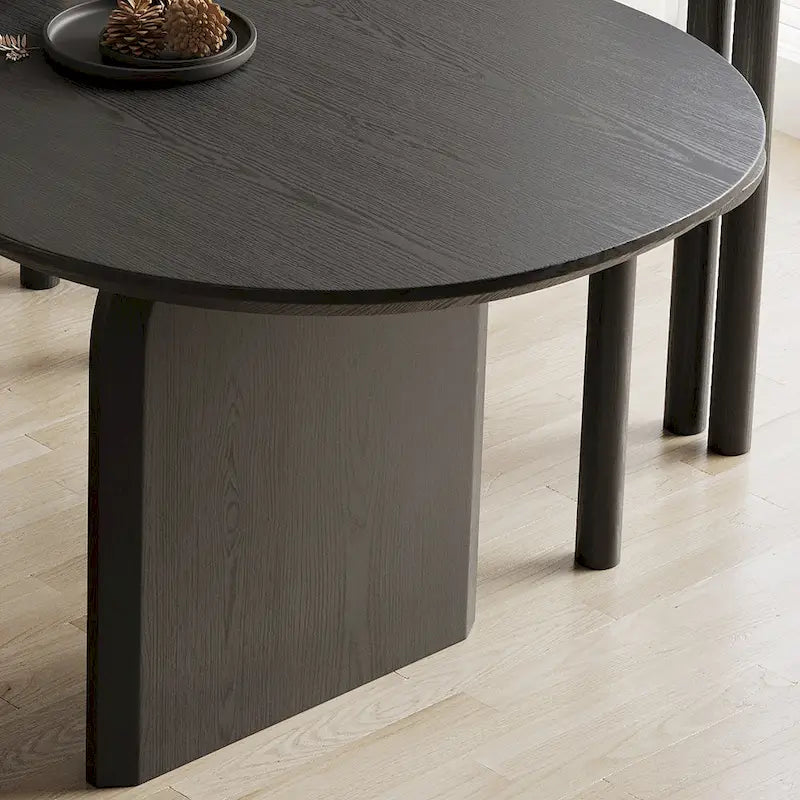 71-Inch Oval Solid Wood Dining Table for 6 – 70.8" x 35.4"