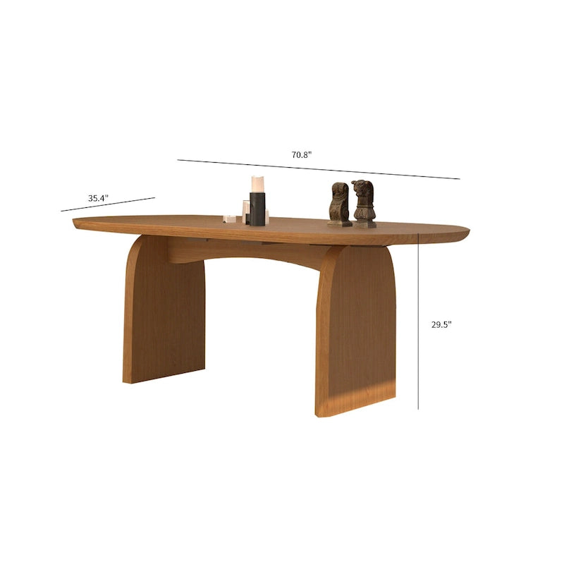 71-Inch Oval Solid Wood Dining Table for 6 – 70.8" x 35.4"