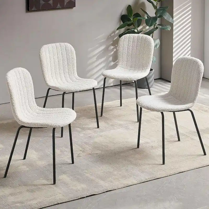 Upholstered Dining Chairs with Curved Backrest, Set Available