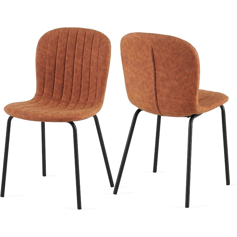 Upholstered Dining Chairs with Curved Backrest, Set Available