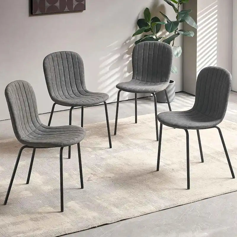 Upholstered Dining Chairs with Curved Backrest, Set Available