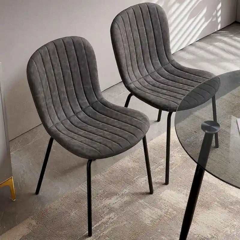 Upholstered Dining Chairs with Curved Backrest, Set Available