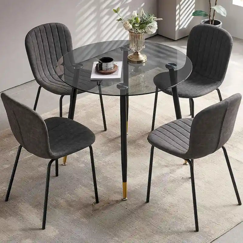 Gepolsterte Esszimmerstühle mit gebogener Rückenlehne, Set erhältlich